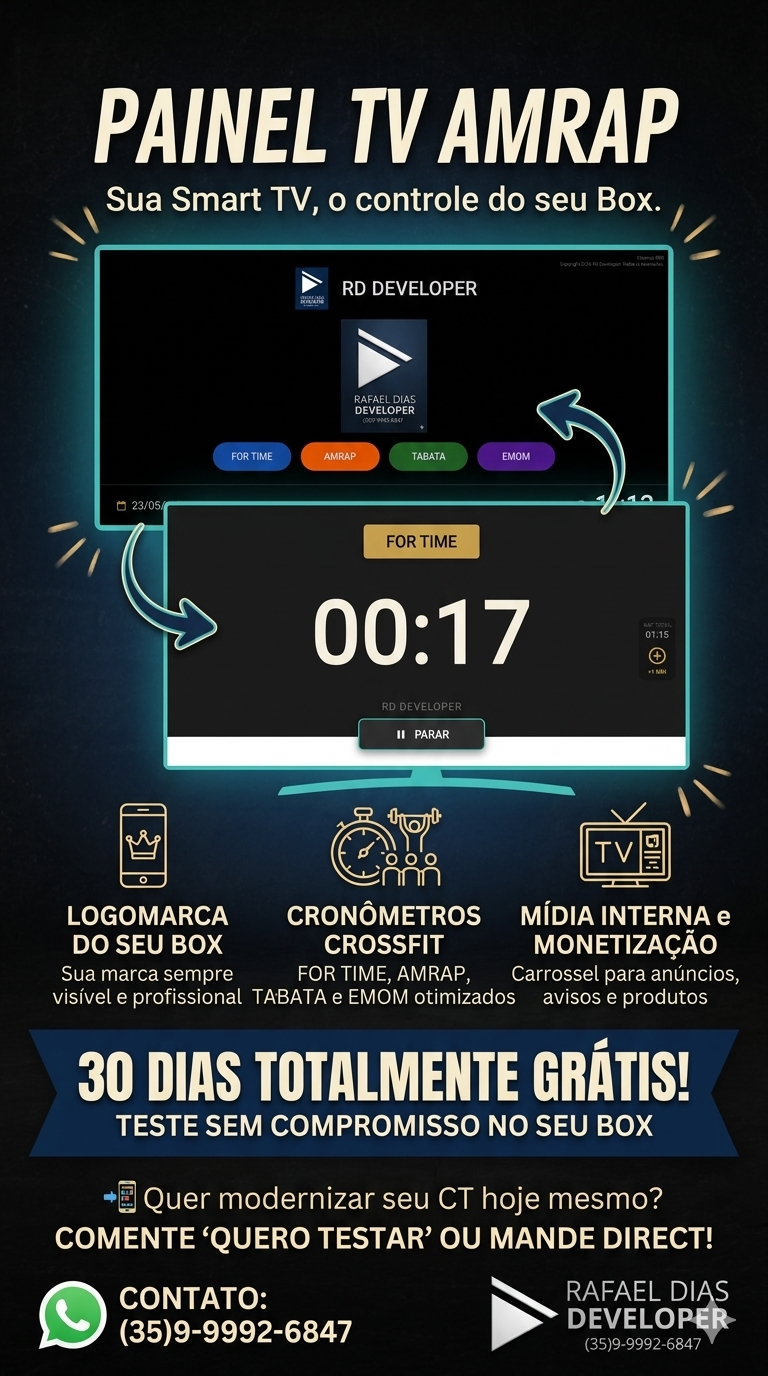 Painel TV AMRAP - Tela do Sistema